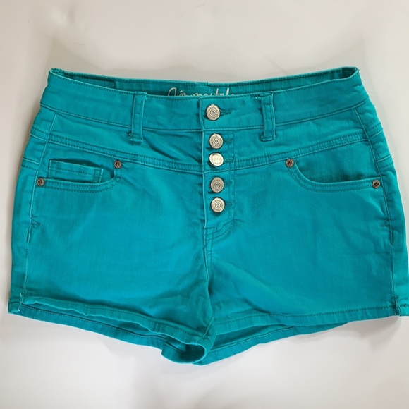 AEROPOSTALE Teal High Rise Shorty Shorts - Picture 9 of 9